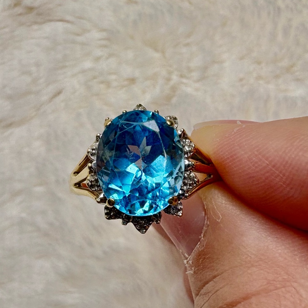 Vintage Blue Topaz cocktail ring